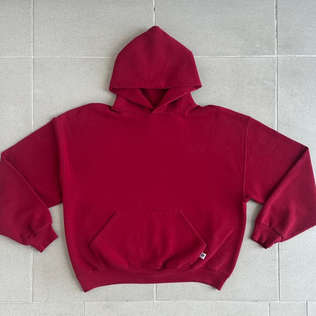00s 빈티지 러셀 후드 레드 L