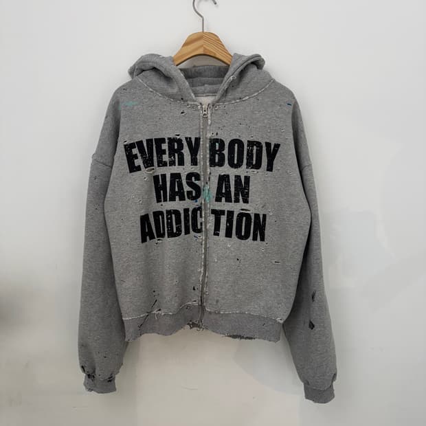 빈티지 크롭 후드집업(기모)