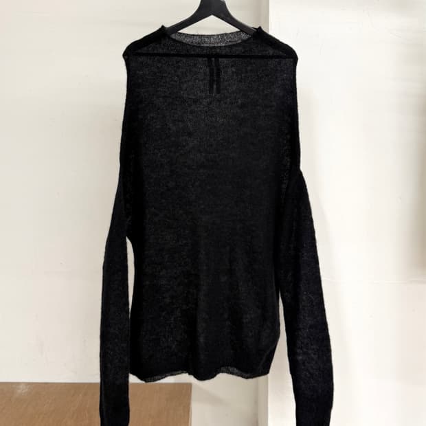 릭 오웬스 블랙 모헤어 블렌드 하이넥 니트