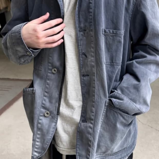 폴리테루 몰스킨 초어쟈켓 워시드 네이비 4사이즈