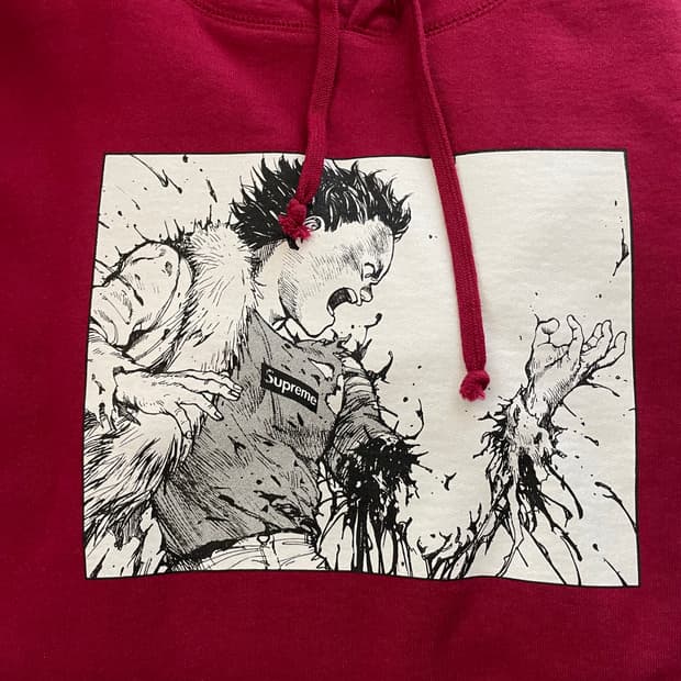 슈프림 아키라 암 후드 레드 L