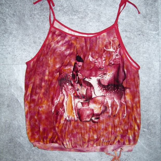 Red Printing Sleeveless Top