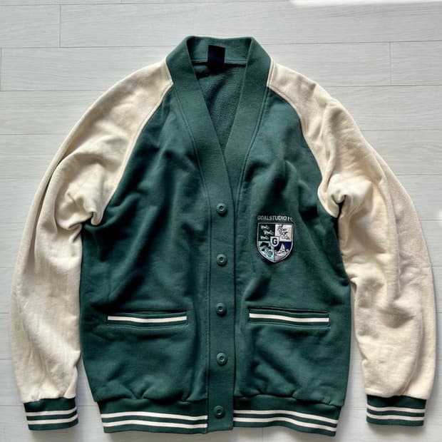 남녀공용 골스튜디오 스웻 가디건 (그린) L