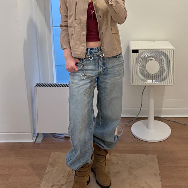 베이지 밀리터리 코튼 자켓