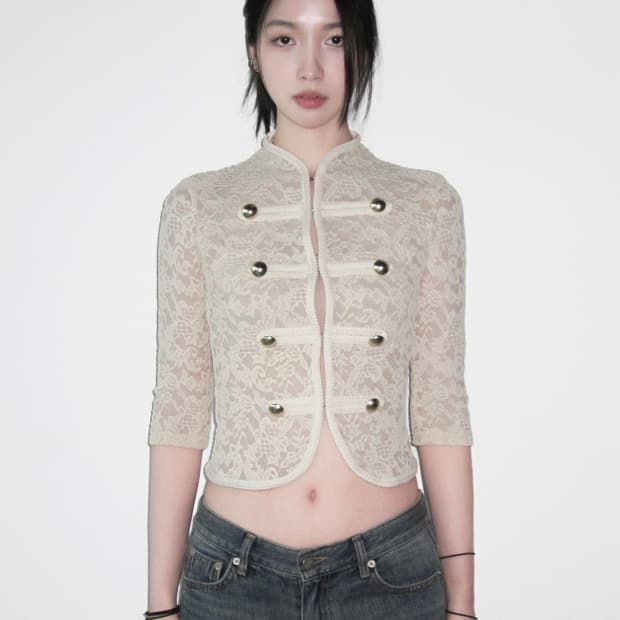 아람하우스 나폴레옹 레이스 자켓 아이보리