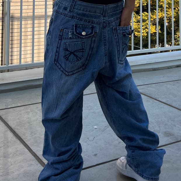 빈티지 자수 힙합팬츠