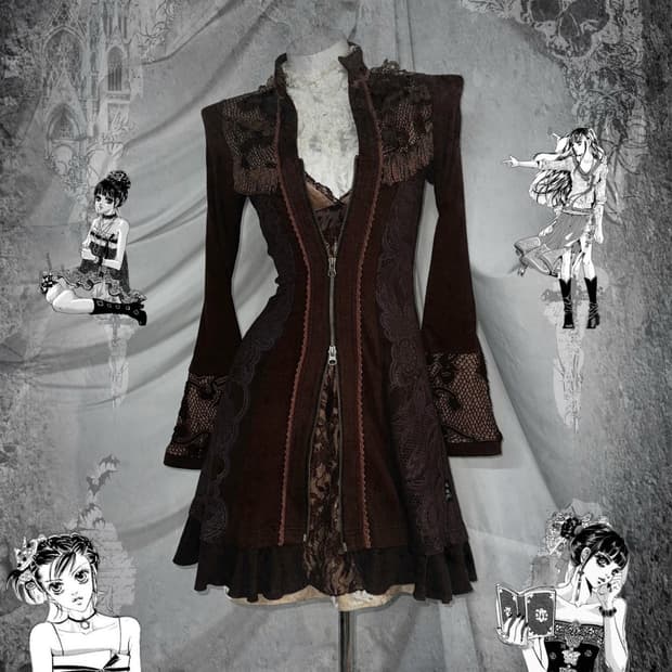 Ozz Angelo 오즈안젤로 브라운 클래식 고딕 오리엔탈 코디세트 