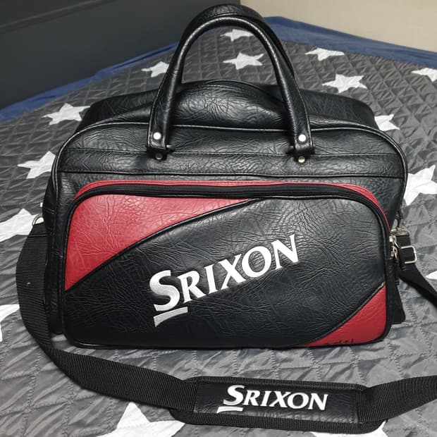 스릭슨 골프 가죽 더블 보스턴백 블랙