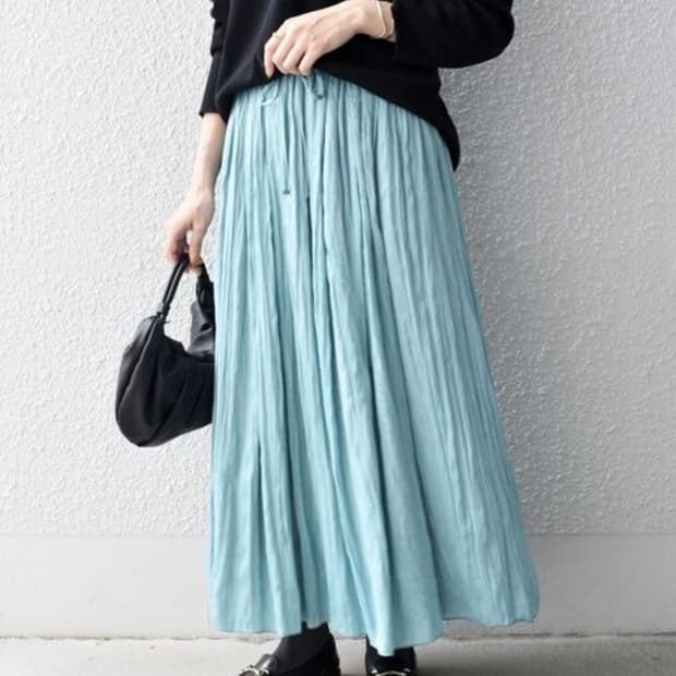 쉽스 새틴 개더 스커트