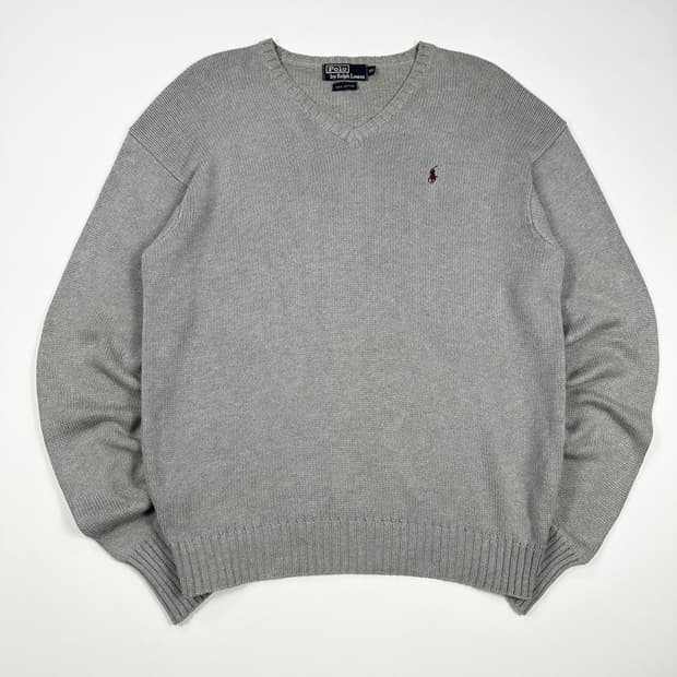 폴로 랄프로렌 올드 아카이브 코튼 니트 그레이M