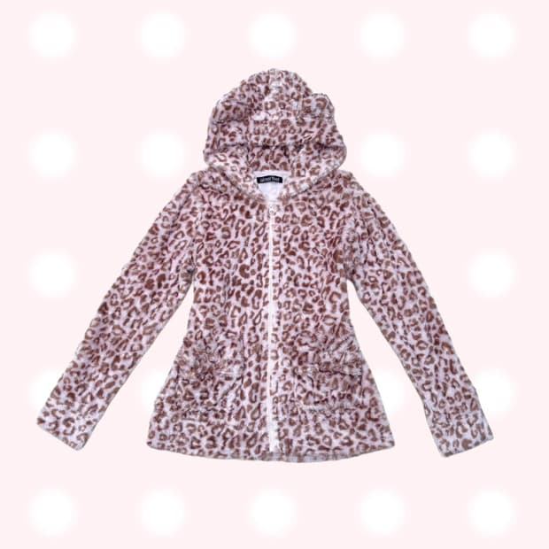 에메필 레오파드 퍼 후드집업