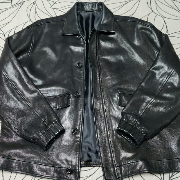 mone 모네 버킨 레더 자켓