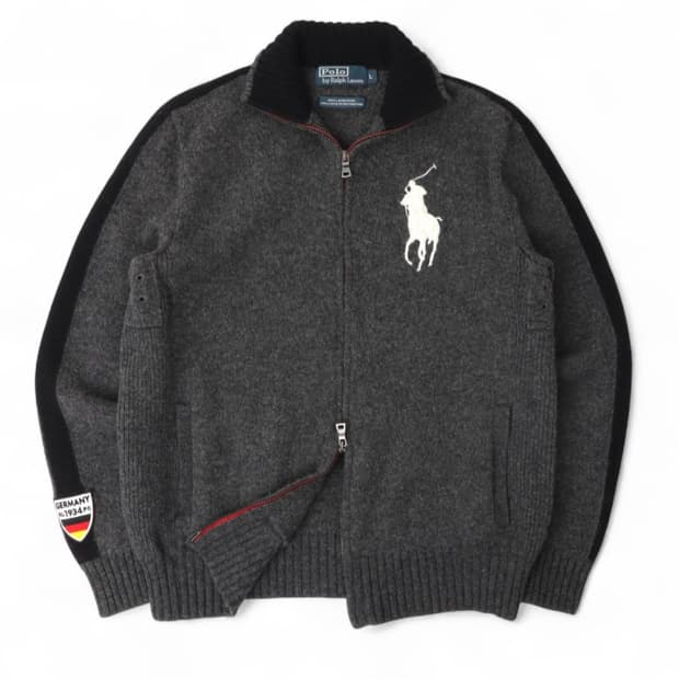 "급처" 폴로 랄프로렌 독일 빅포니 램스울 니트 집업 자켓