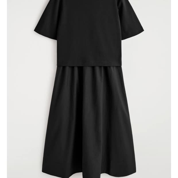 [새상품] 코스 COS 컨트래스트 패널 보트넥 미디 드레스