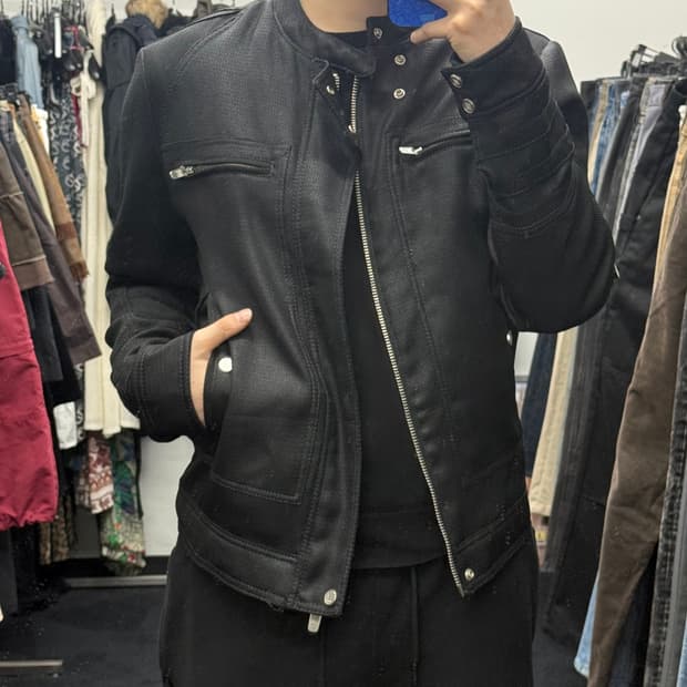 자라 라이더 바이커 락시크 고스 펑크 고딕 워크 자켓 집업 블랙 M 95