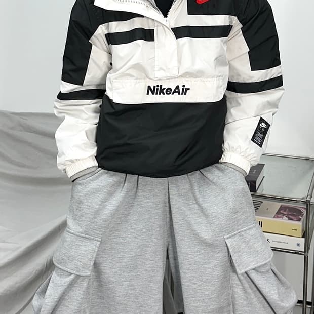 나이키 에어 우븐 배색 아노락 자켓 M