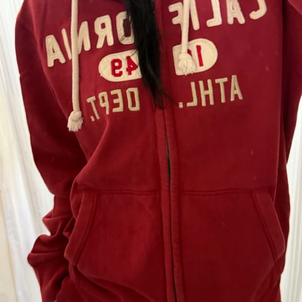 후아유 레드 후드집업 xl