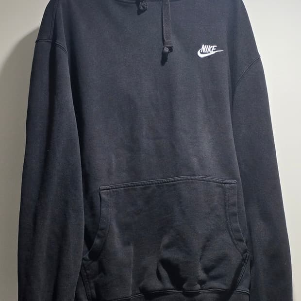 나이키 기본 블랙 후드티 L