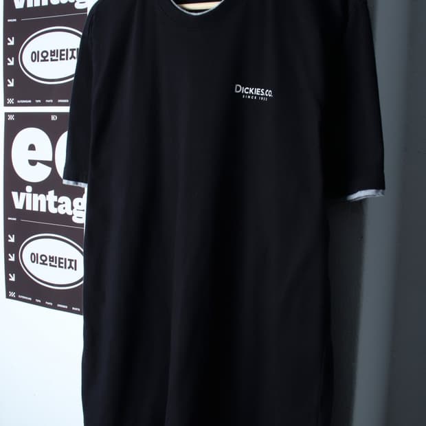 (XL-2XL) 디키즈 반팔 티셔츠 스몰로고 레이어드 블랙-H32966