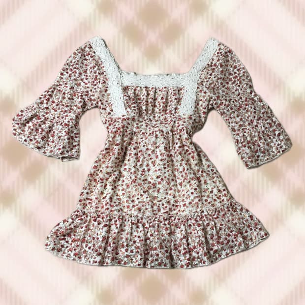 리즈리사 플로럴 리본 오프숄더 탑 블라우스 라떼 히메 러블리 로걀 갸루