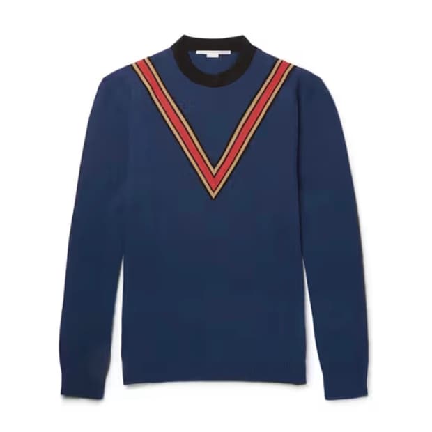 STELLA McCARTNEY 스텔라 맥카트니 V패턴 블루 캐시미어 스웨