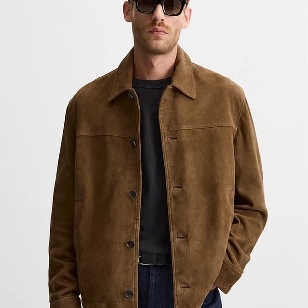ZARA 자라 리얼 고트 스웨이드 레더 자켓 XL