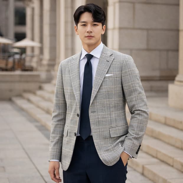 킨록 바이 킨록 앤더슨(Kinloch) 글렌 체크 자켓 그레이