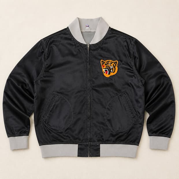 XL) Ebbets Field Flannels 오사카 타이거즈 새틴 스타