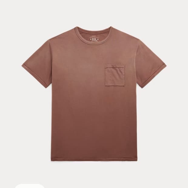 RRL 가먼트 다이 포켓 티셔츠 초콜릿 M