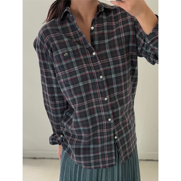일본빈티지 라코스테 체크 셔츠