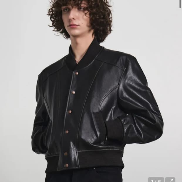 엘무드 건 앤 로즈 램스킨  바시티 자켓