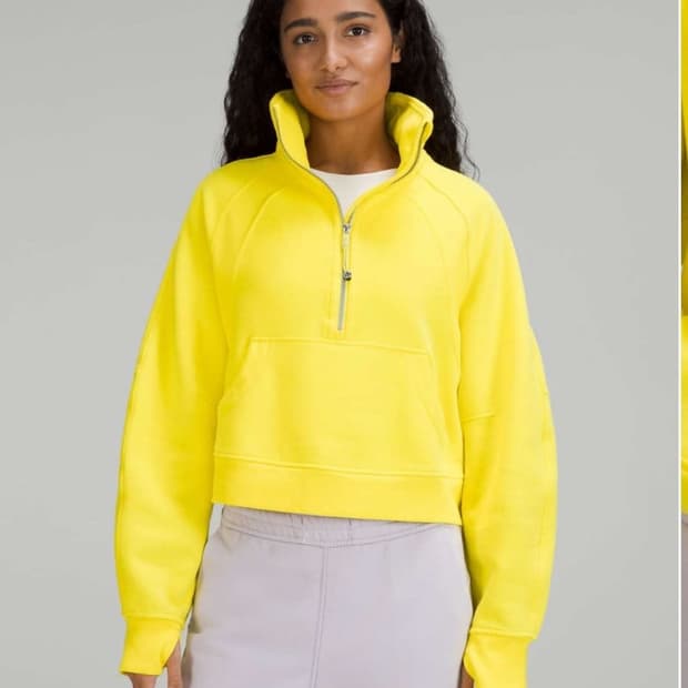 룰루레몬 스쿠바 오버사이즈드 퍼넬넥 하프집업 소닉옐로우 S