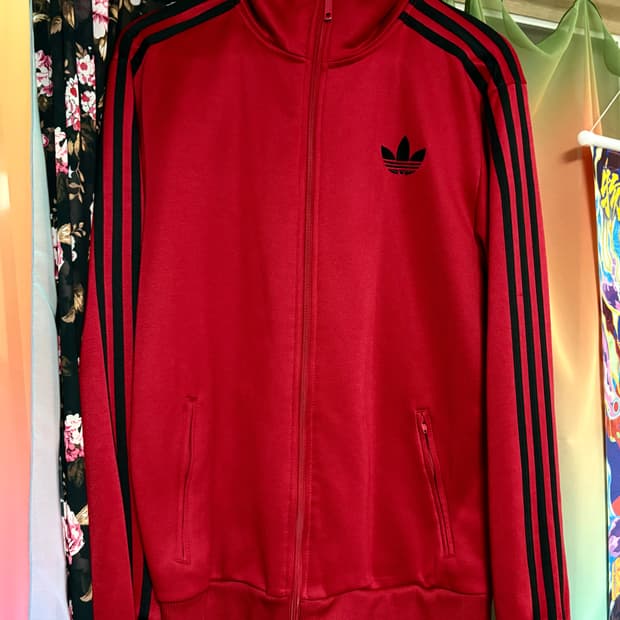 아디다스 져지 트랙탑 레드블랙 105