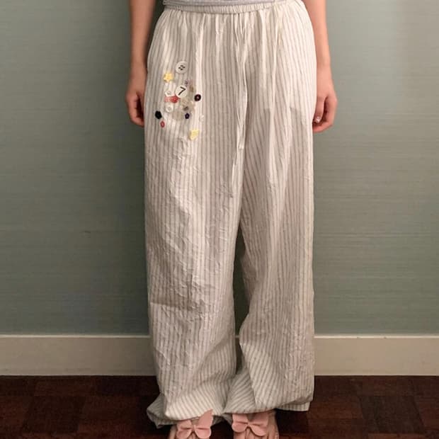 button pop lounge pants (stripe)