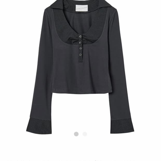 STRIPE PREPPY TOP (CHARCOAL GREY)