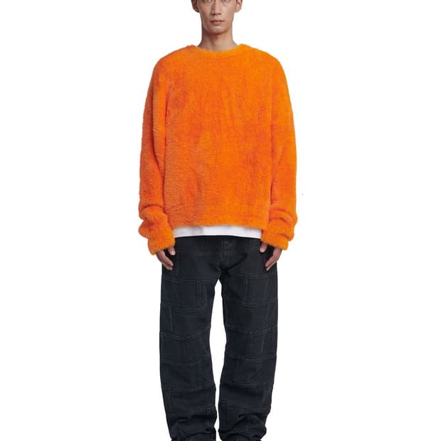 (L)노메뉴얼 크롭 니트 오렌지