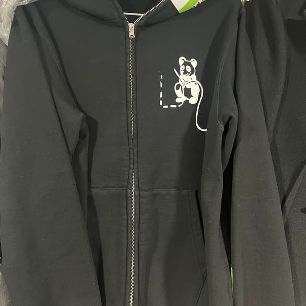 베이프 블랙 후드 집업L