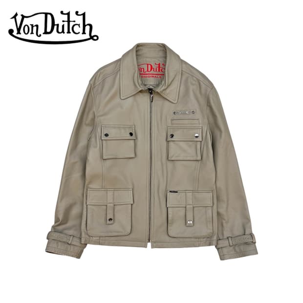 본더치 유틸리티 쉽스킨 레더 자켓