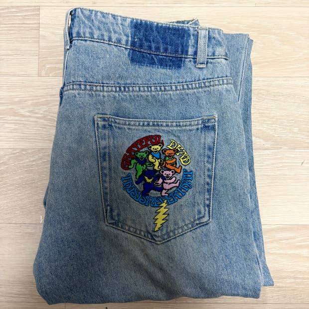디스이즈네버댓 x 그레이트풀 데드 댄싱베어 데님 팬츠