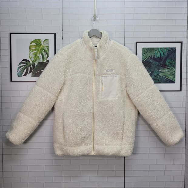 게스 뽀글이 스탠넥 후리스 집업 자켓 남여공용 M 사이즈