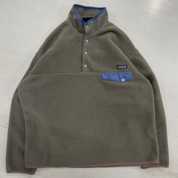 13FW 파타고니아 클래식 신칠라 스냅-티 플리스 풀오버 올리브