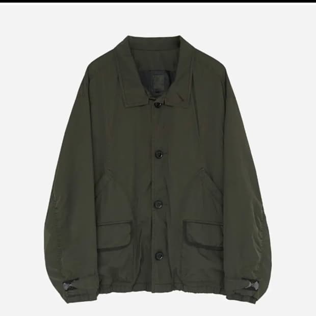 (4) 폴리테루 크롭 헌팅자켓 올리브