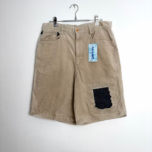 빈티지 코듀로이 패치워크 반바지 (deadstock)