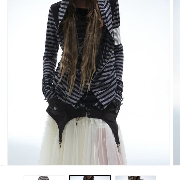 Double Punch 스트라이프 후드집업