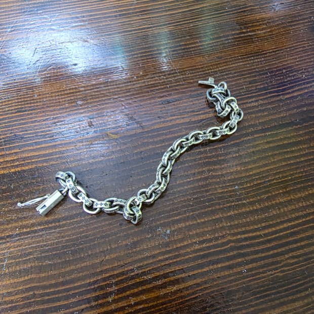 킹크로치 black cross chain bracelet