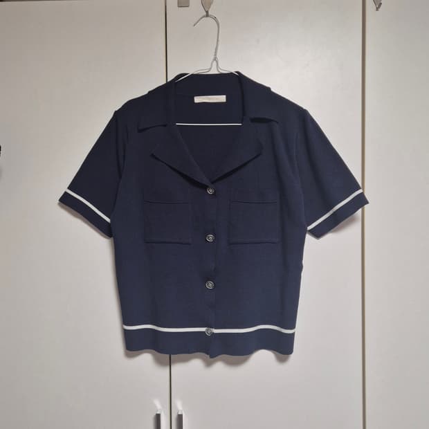 페이지플린 여름 반팔 니트 자켓 네이비