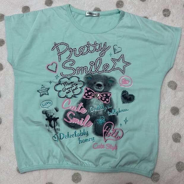 민트 테디베어 반팔 y2k