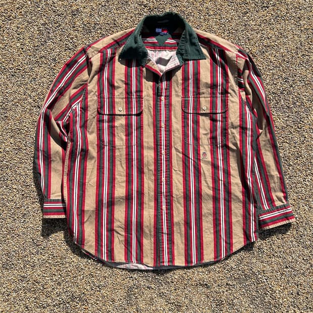 타미힐피거 90S 스트라이프 카라 셔츠