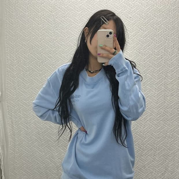 아디다스 트리플 로고 여리 파스텔블루 맨투맨 스웻셔츠 XL C06743