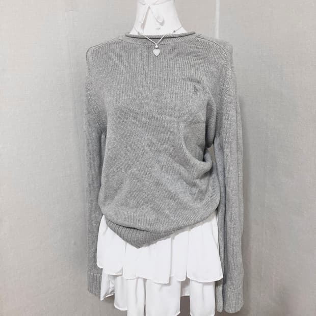 폴로 그레이 니트 M